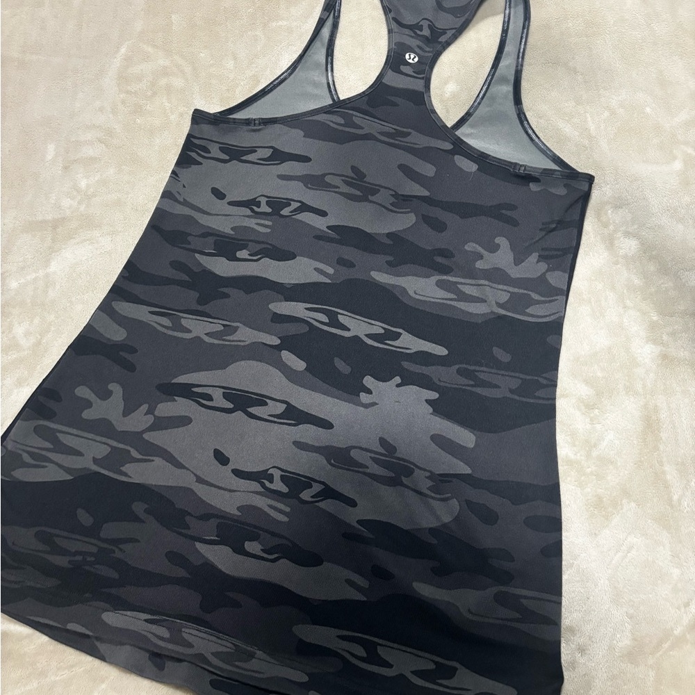 Lululemon Athletica Black Camouflage Tank Top
